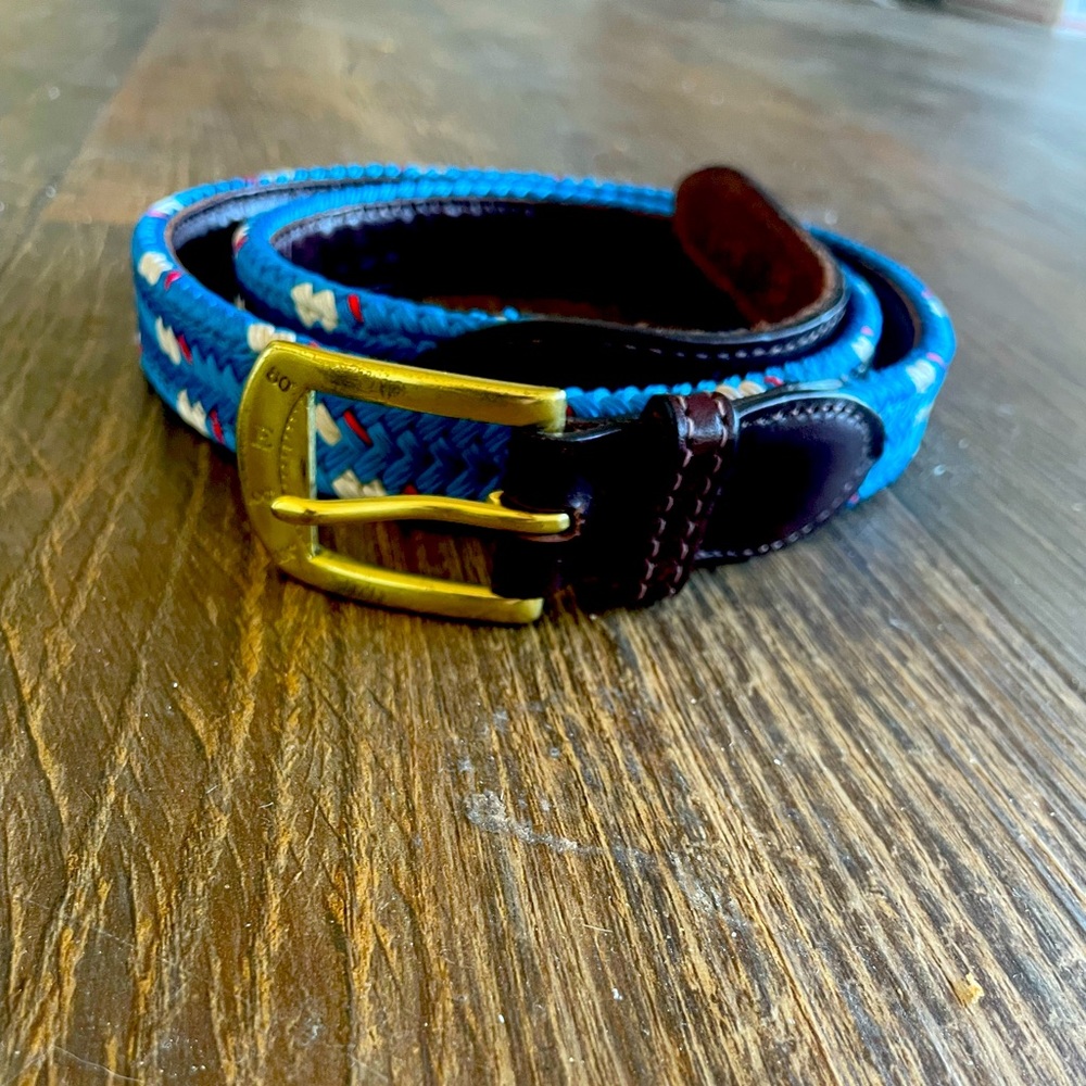Mens Crafted Mariner Rope Belt By York River Traders. Turquoise Multi Color